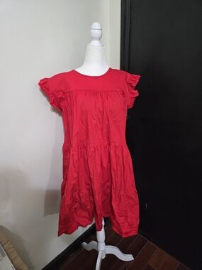 Red Cotton, Breathable Dress